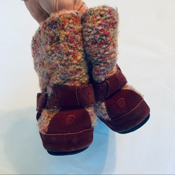 ACORN Tweed multicolor burgundy ankle boot small size 6 women - Picture 6 of 6